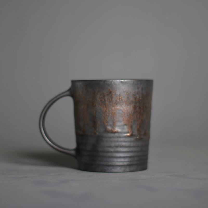 Vintage Stoneware Gilt Coffee Cup Ceramic Mug