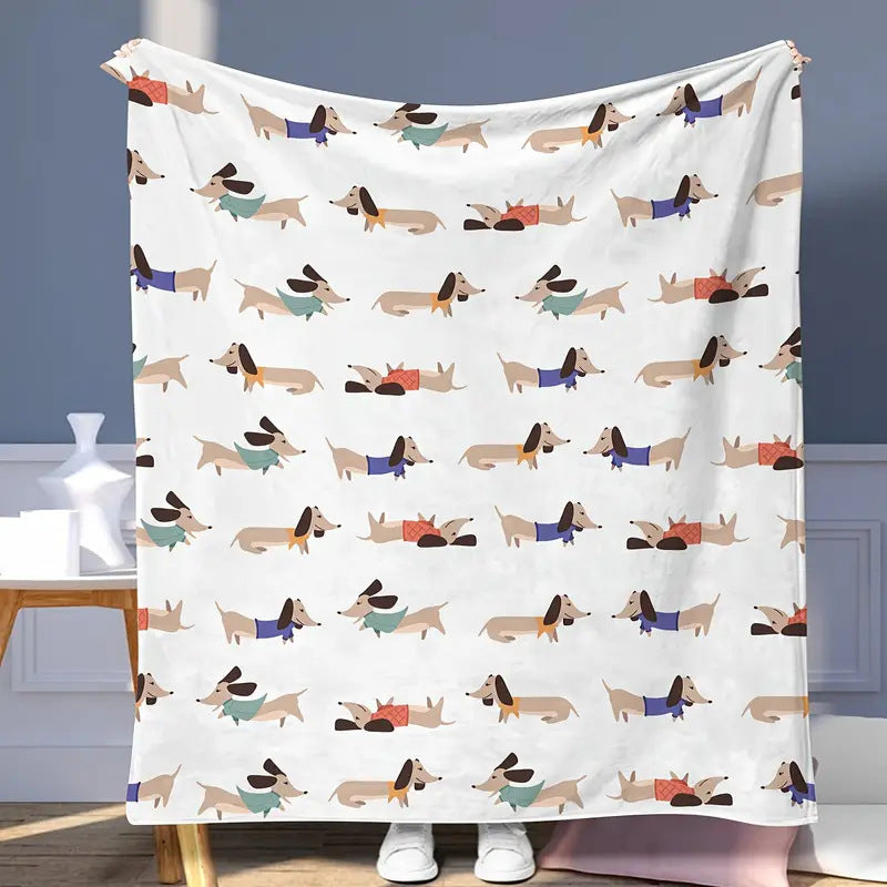 Dachshund Blanket Flannel Square Cover Blanket