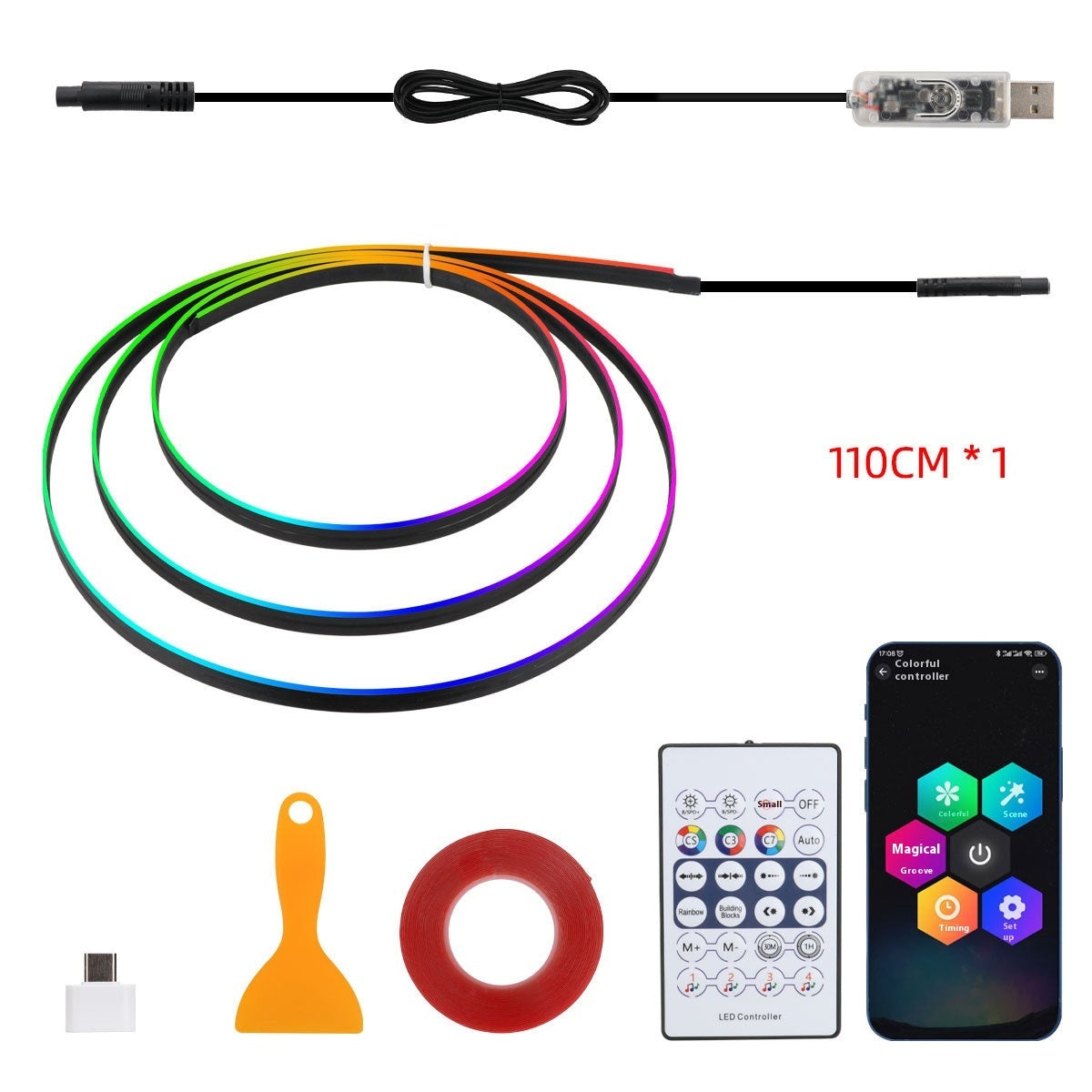 Magic Color Car Interior Central Control Ambience Light Modification