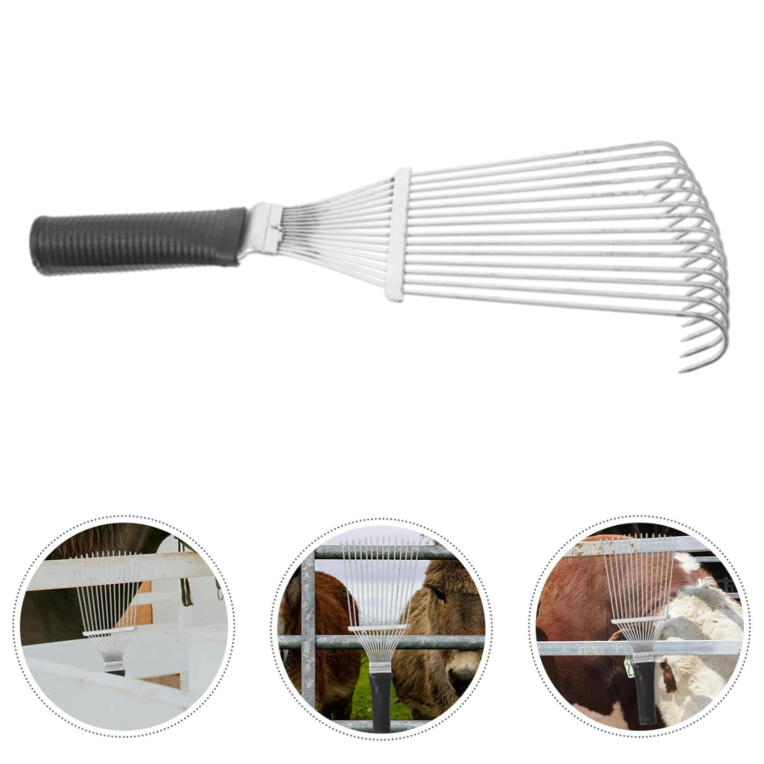 Brosse de démêlage Râteau Peigne Râteau pour animaux de compagnie Peigne Râteau Brosse de toilettage Laveur manuel pour sous-poil Kit de peignage pour animaux de compagnie pour chevaux Râteau de toilettage pour chiens Râteau pour chiens