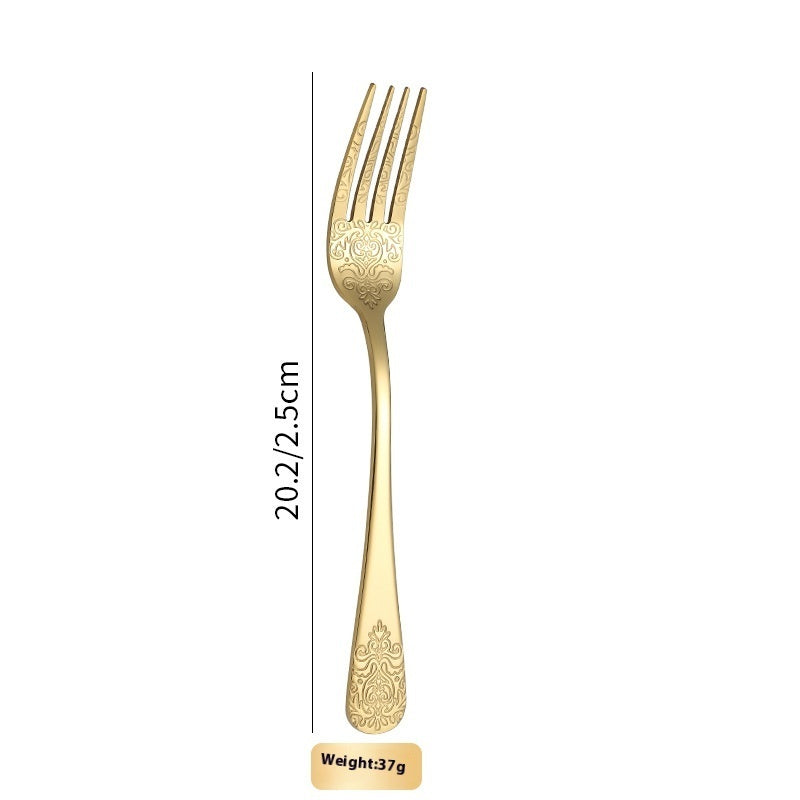 Stainless Steel Cutlery Knife Spoon Fork Vintage Gold-plated Western Restaurant Steak Suit