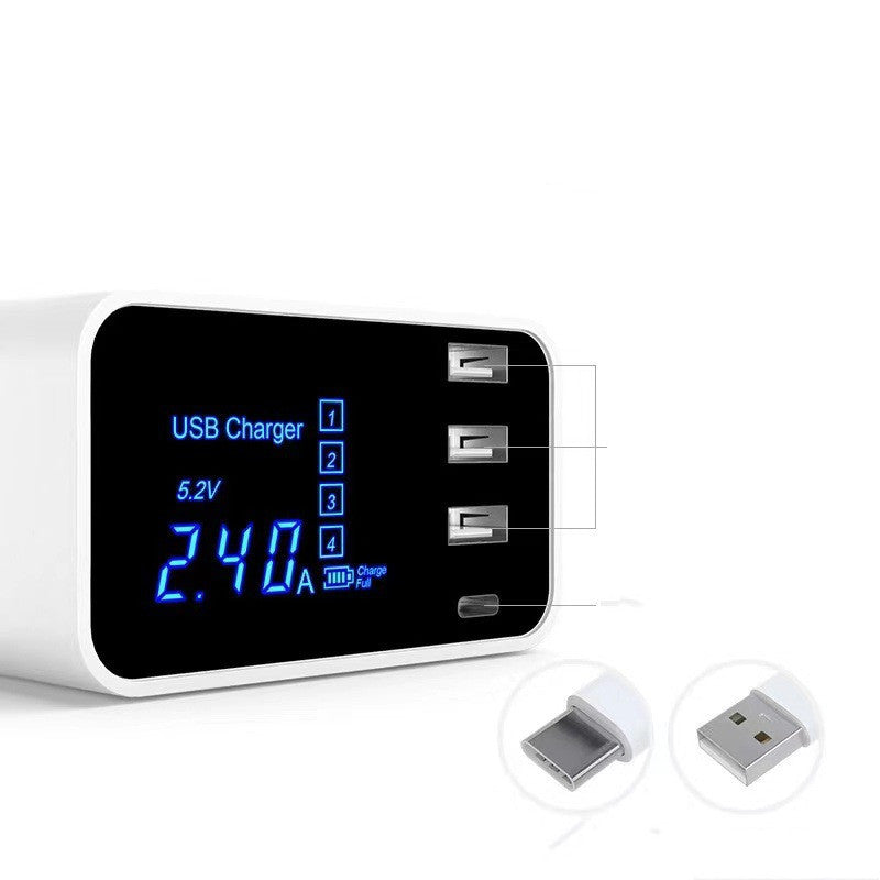 Question Mark Multi-port Charger, Multi-function 5V2.4A Mobile Phone Travel