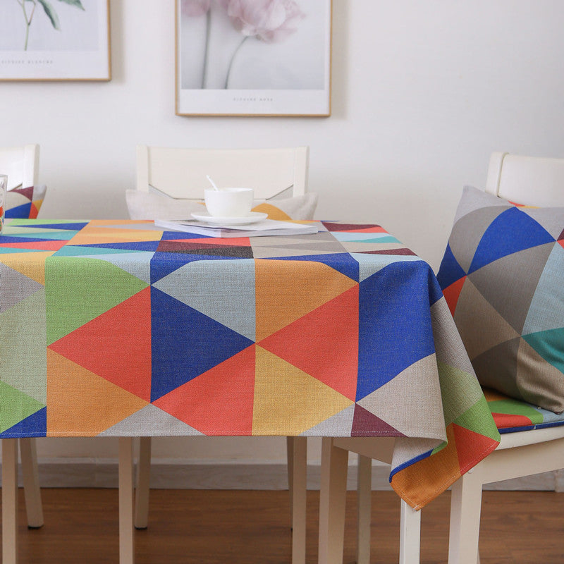 Cotton And Linen Digitally Printed Tablecloth