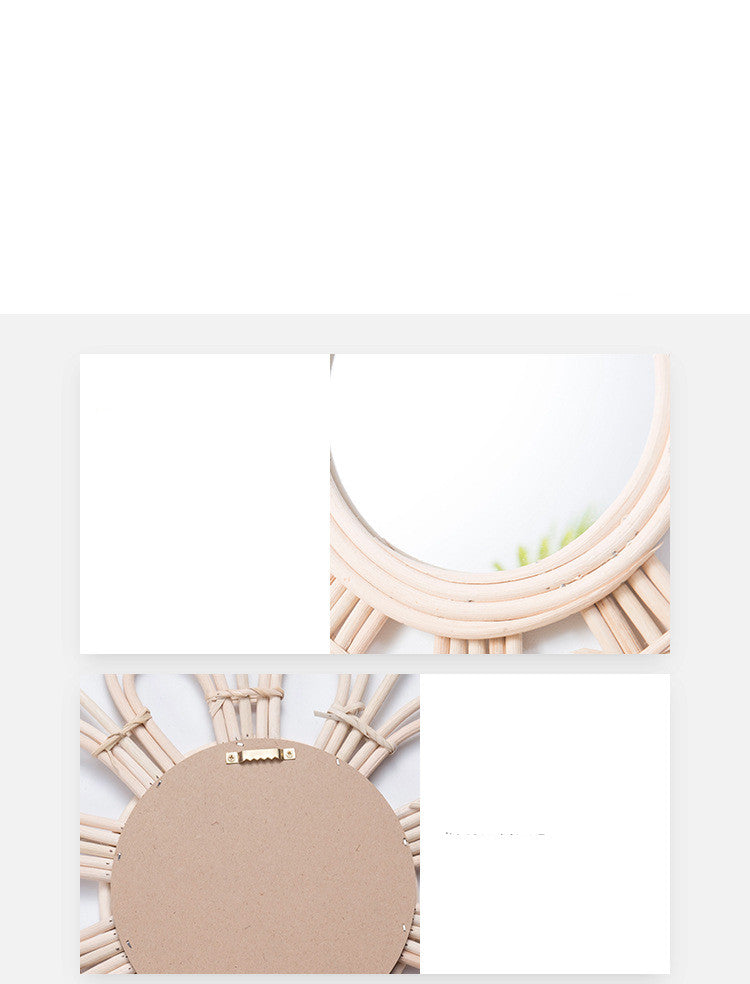 Wicker Creative Decorative Wall Makeup Mirror