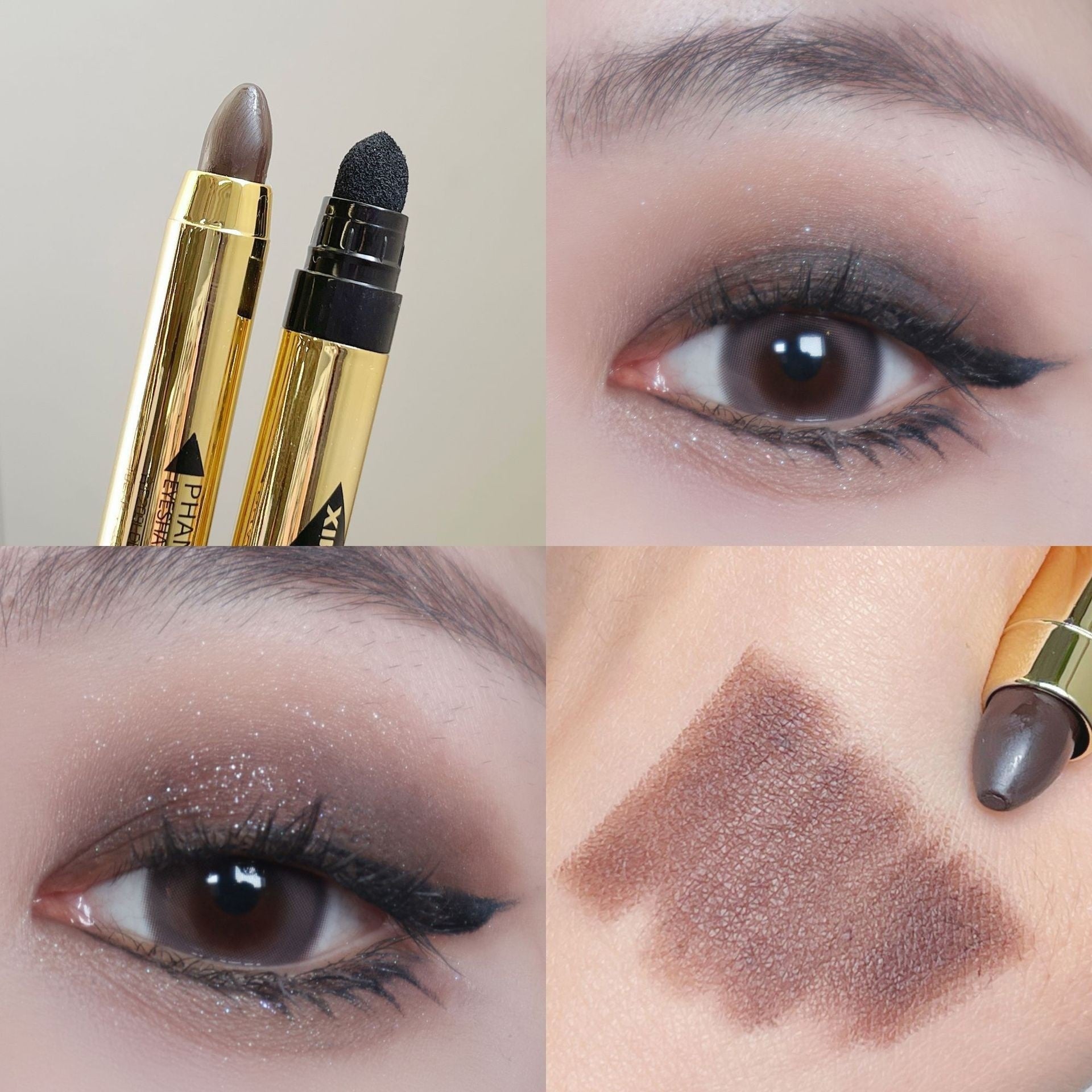 Magic Color Shining Highlight Eyeliner Pen Pearlescent Thin And Glittering Repair And Brightening Double-headed Smudger One-touch Molding