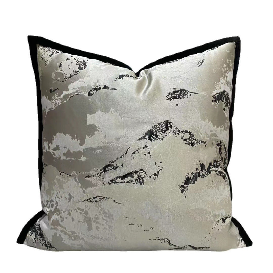 Simple Modern New Chinese Jacquard Woven Leather Pillowcase