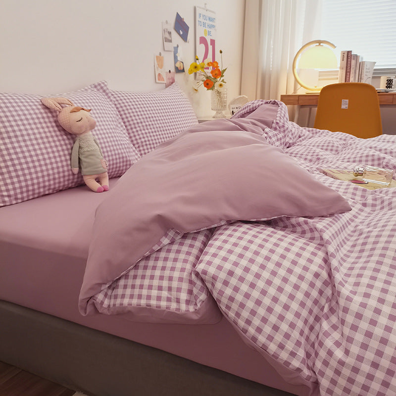 Modern Minimalist Washed Cotton Four-piece Bedding Set