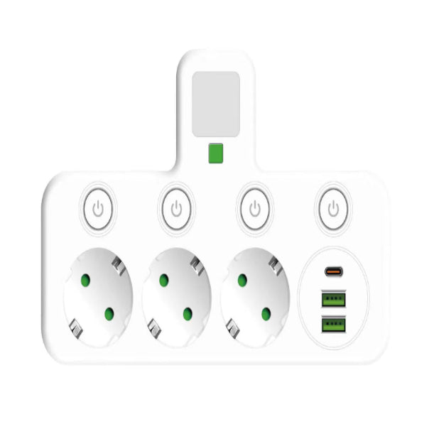 A Power Strip Extension Cord That Meets German Standards Is EU-certified And Features USB Fast Charging And A Built-in Switch