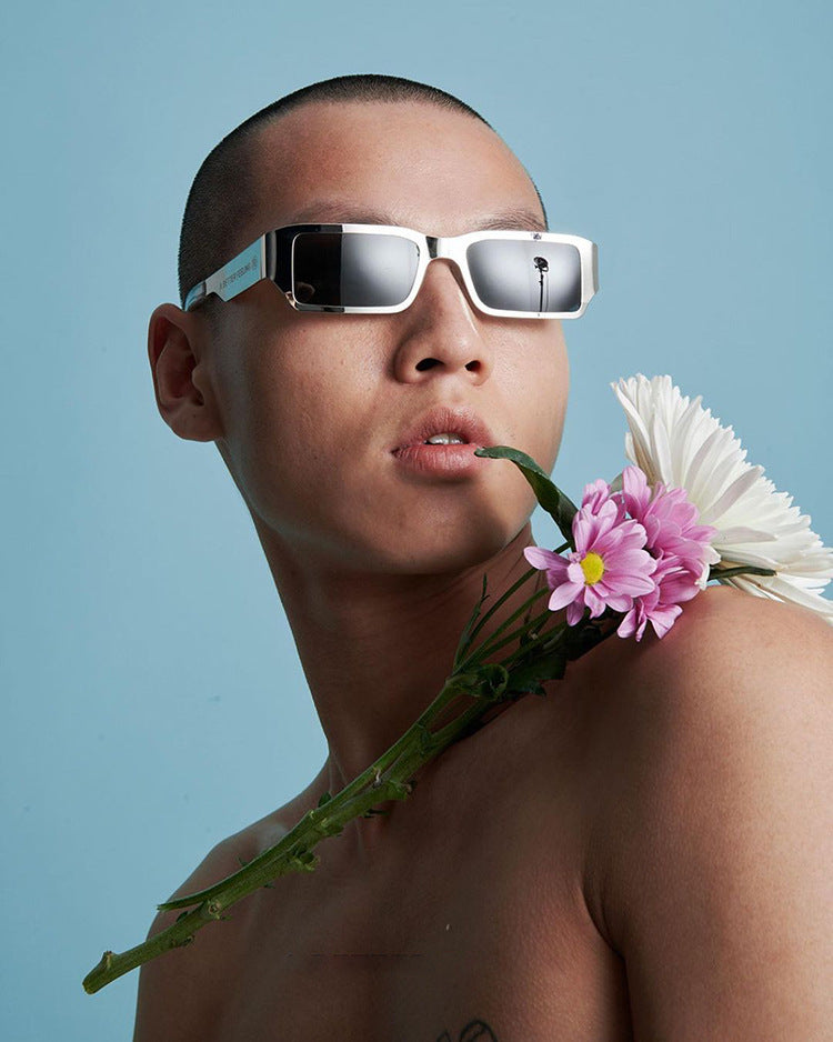 Men's And Women's Small Frame Metal Square Sunglasses