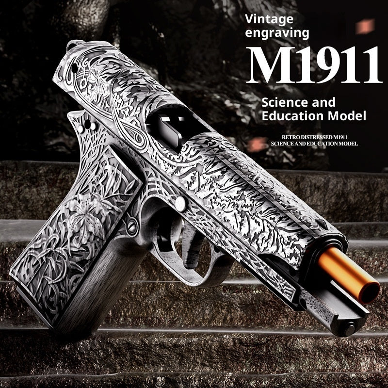 Plastic Retro Carving Throwing Shell Soft Bullet Gun Automatic Toy Gun