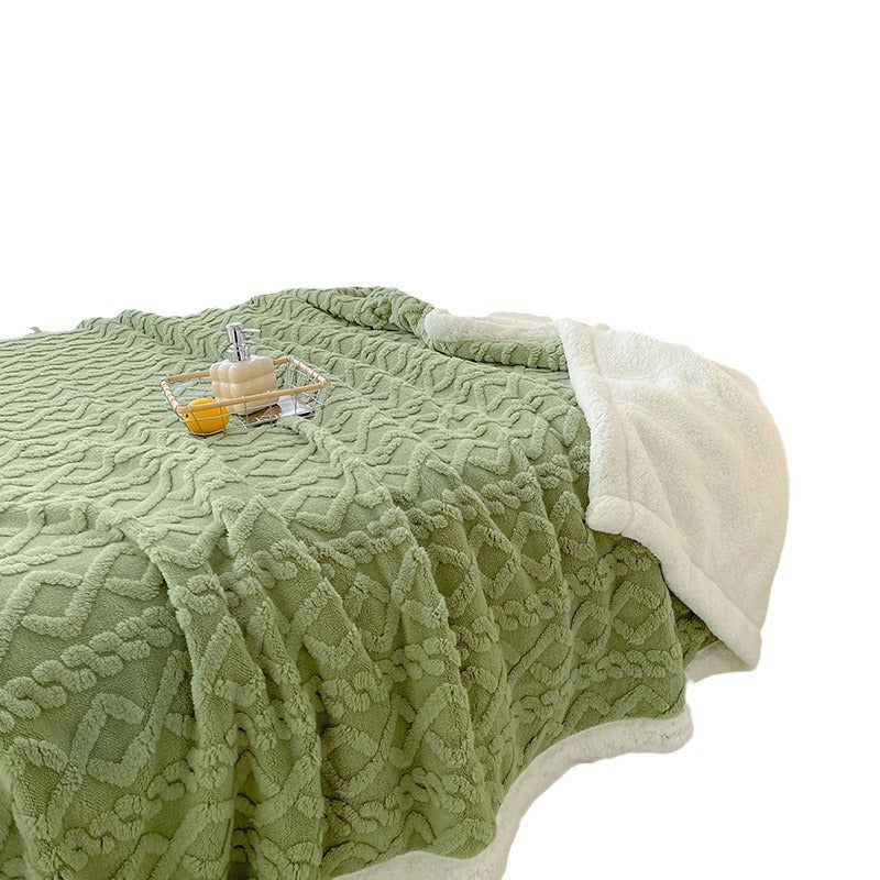 Rhombus Tower Velvet Berber Fleece Blanket