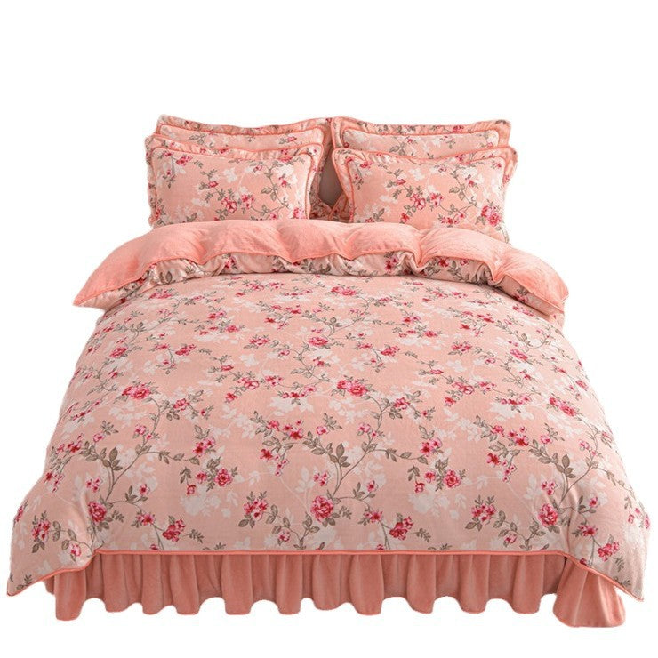 New Double-sided Milk Fiber Four-piece Set Extra Thick