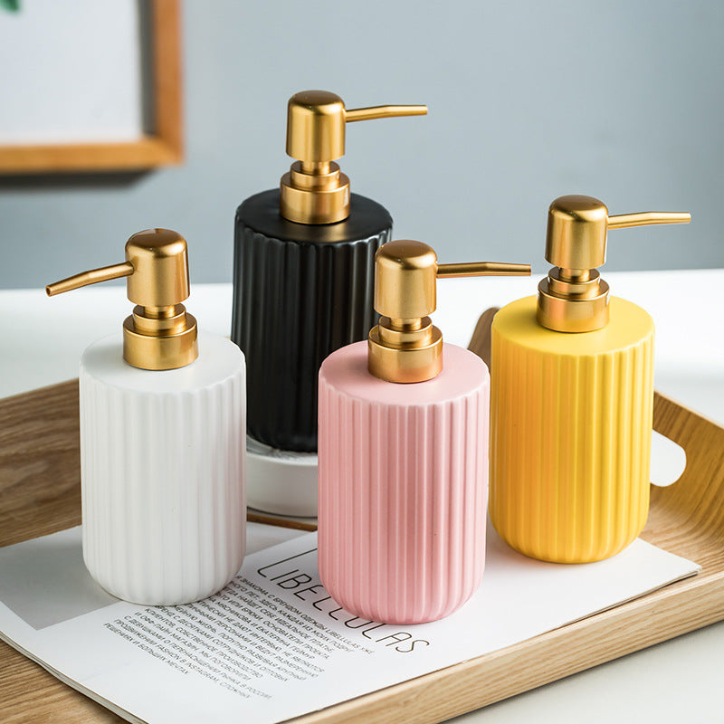 Simple Ceramic Emulsion Hand Sanitizer Shower Gel Shampoo Travel Bottle