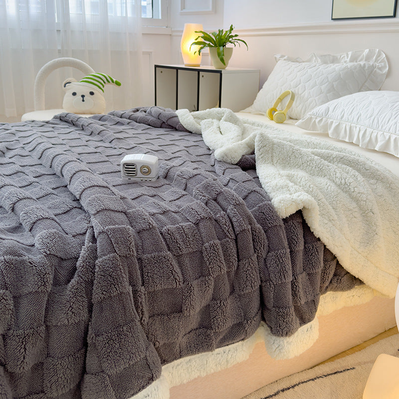 Rhombus Tower Velvet Berber Fleece Blanket