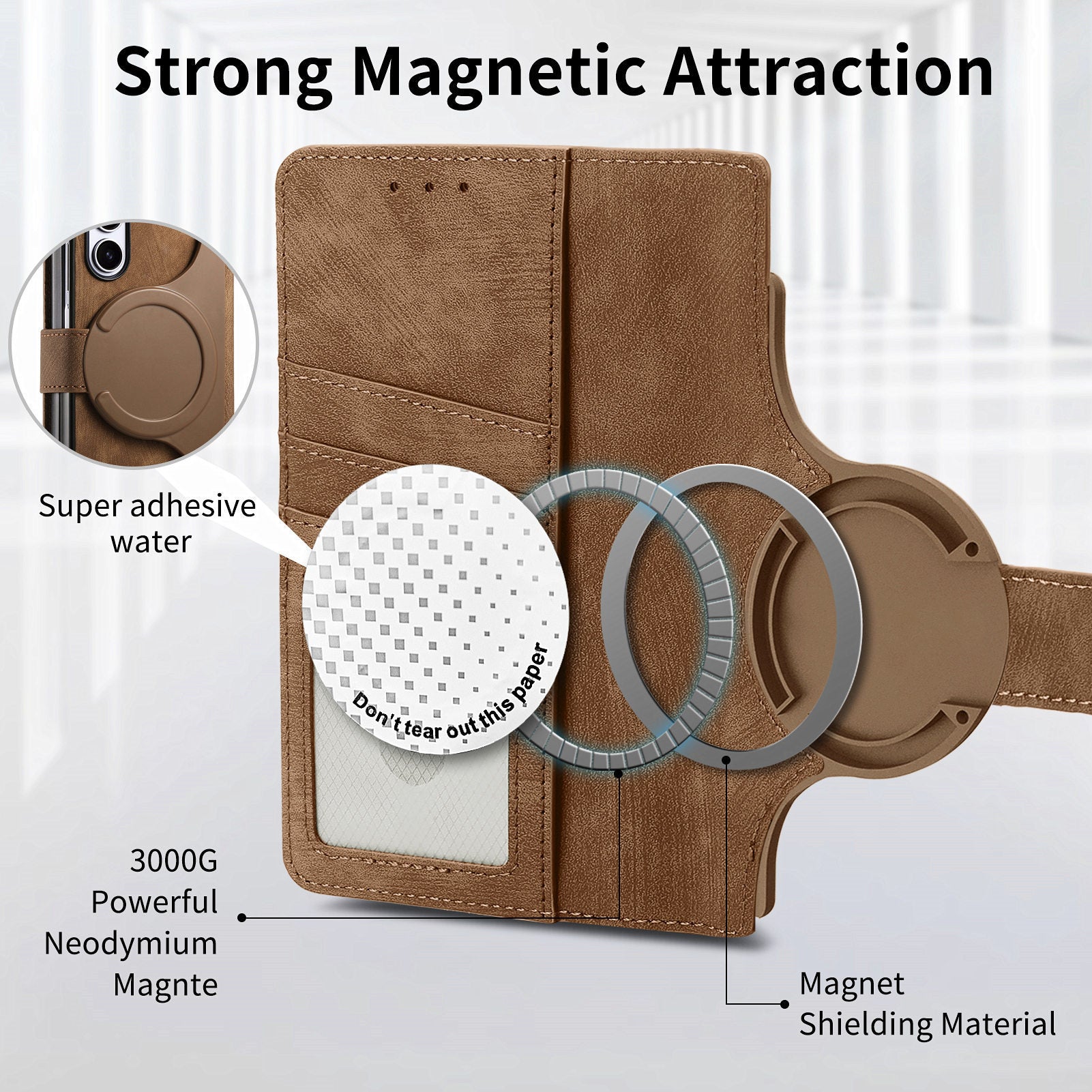 Magnetic Detachable Zipper Insert Phone Case