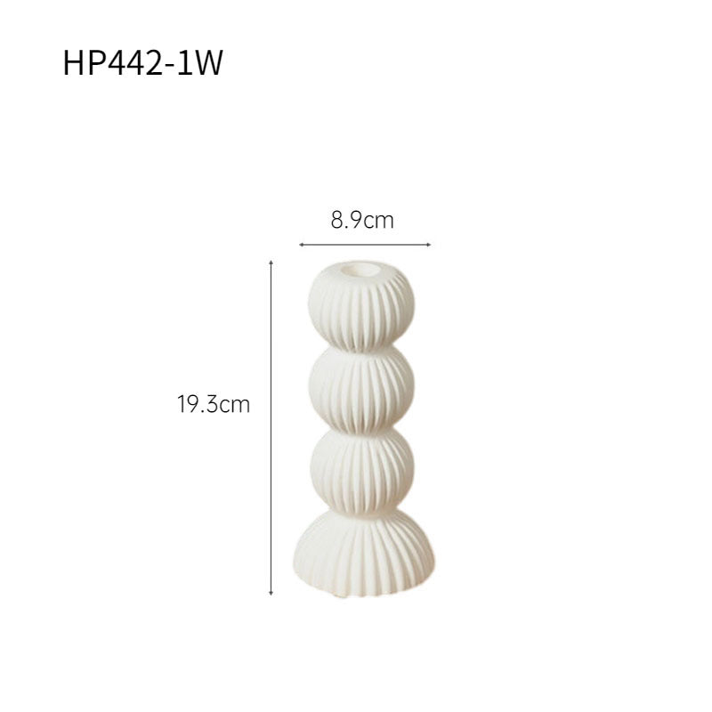 Modern Simple Black And White Ceramic Candlestick Ornaments
