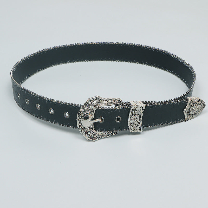 Ceinture Rétro Noire Pour Femme Ceinture Tendance