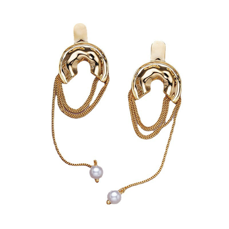 Tassel Earrings Pearl Special-interest Design Long Earrings