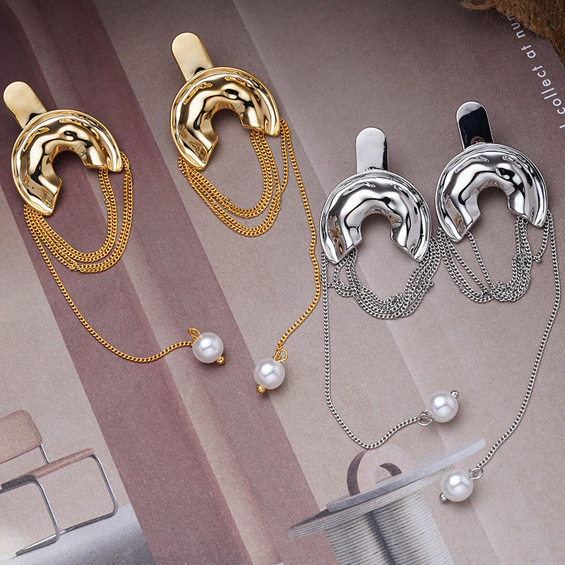 Tassel Earrings Pearl Special-interest Design Long Earrings