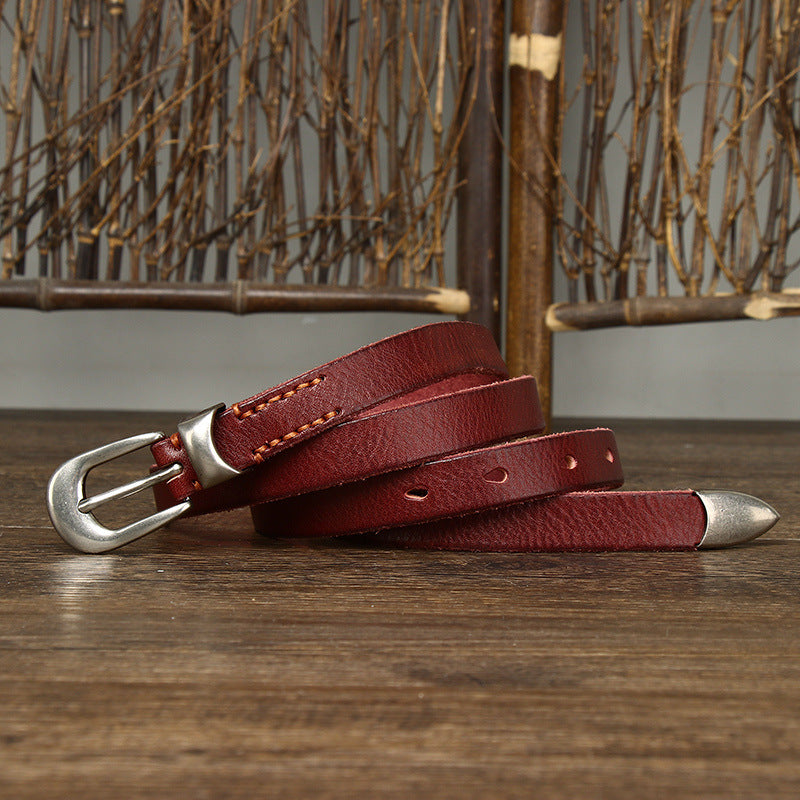 Ceinture en cuir rétro 18 cm, tendance et polyvalente