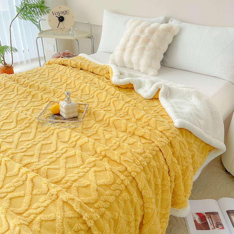 Rhombus Tower Velvet Berber Fleece Blanket