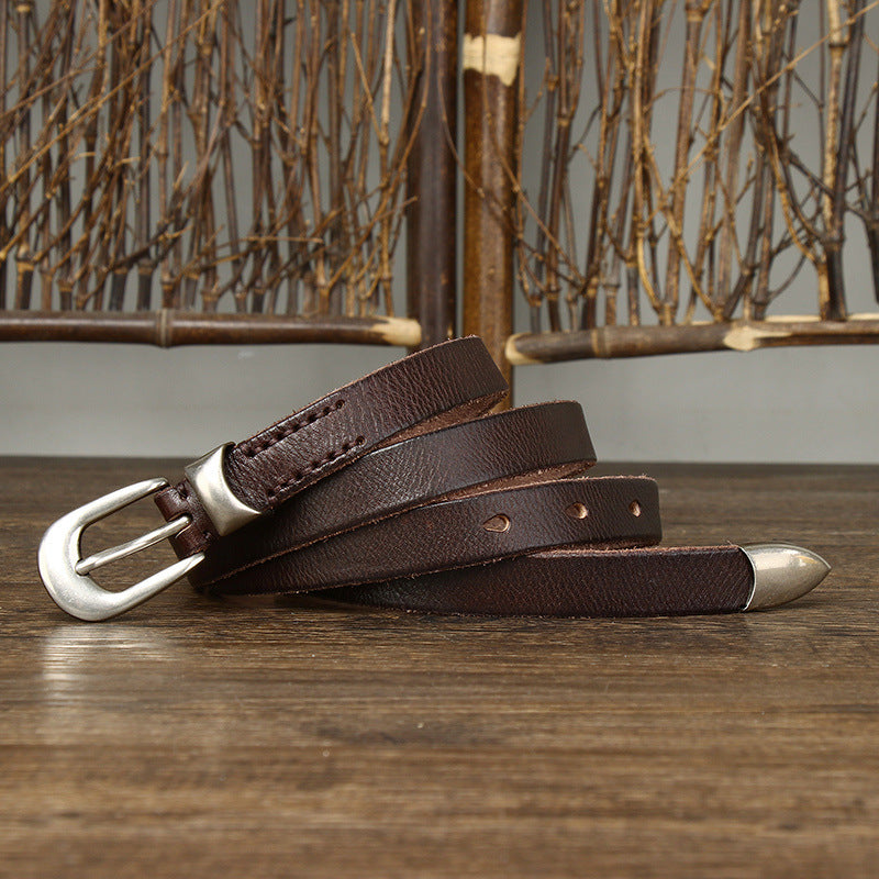 Ceinture en cuir rétro 18 cm, tendance et polyvalente