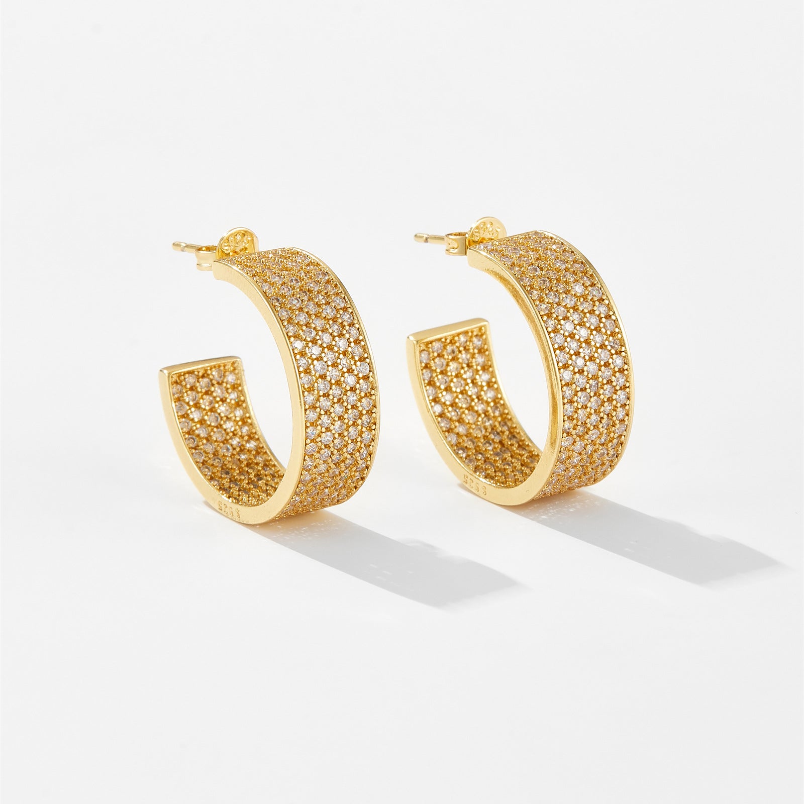 Diamond-embedded Hip Hop Men's Full Diamond Earrings Men