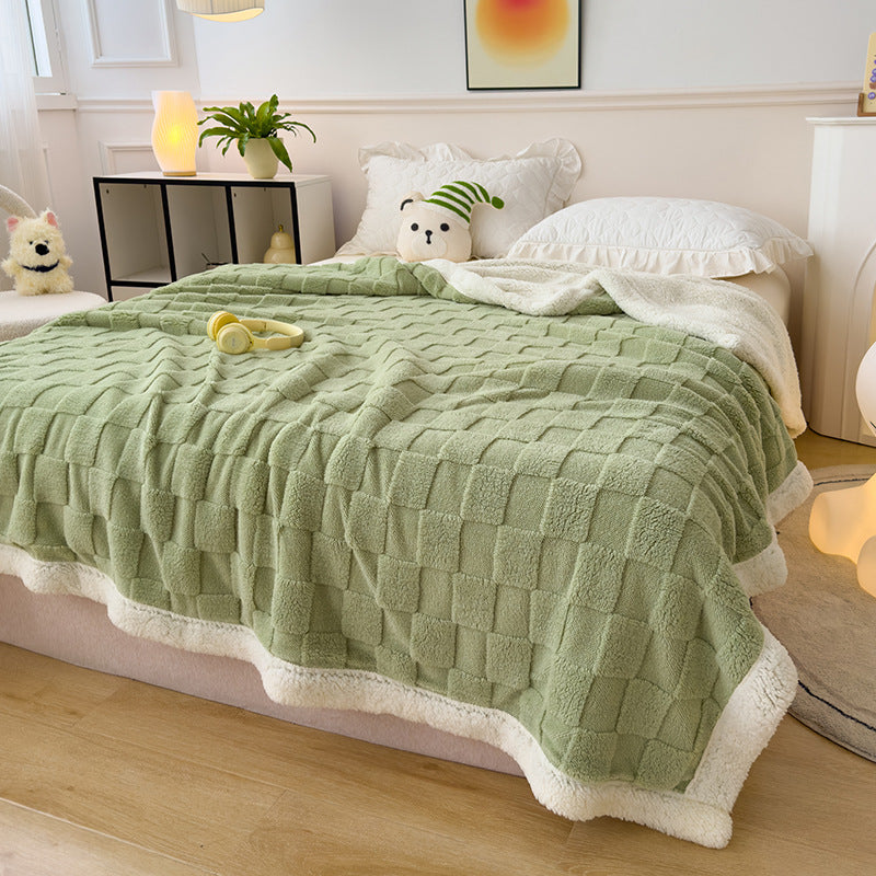 Rhombus Tower Velvet Berber Fleece Blanket