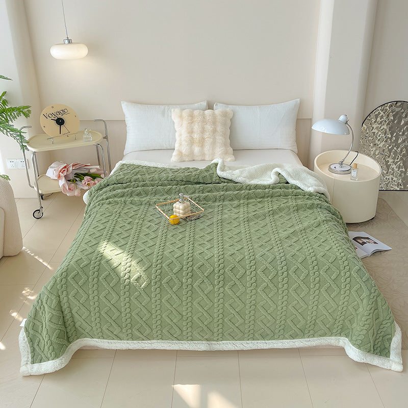 Rhombus Tower Velvet Berber Fleece Blanket