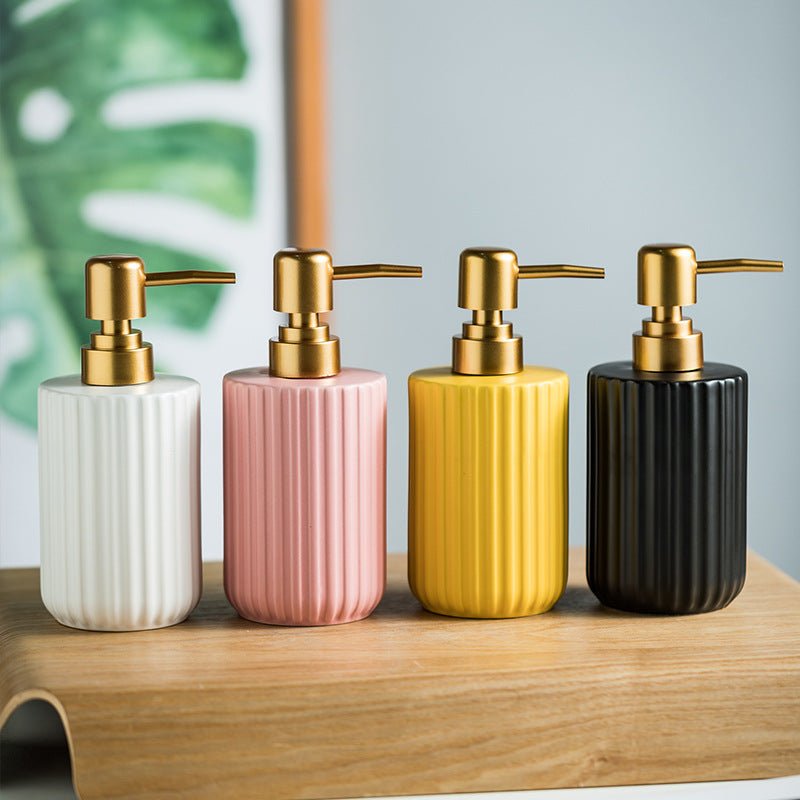 Simple Ceramic Emulsion Hand Sanitizer Shower Gel Shampoo Travel Bottle