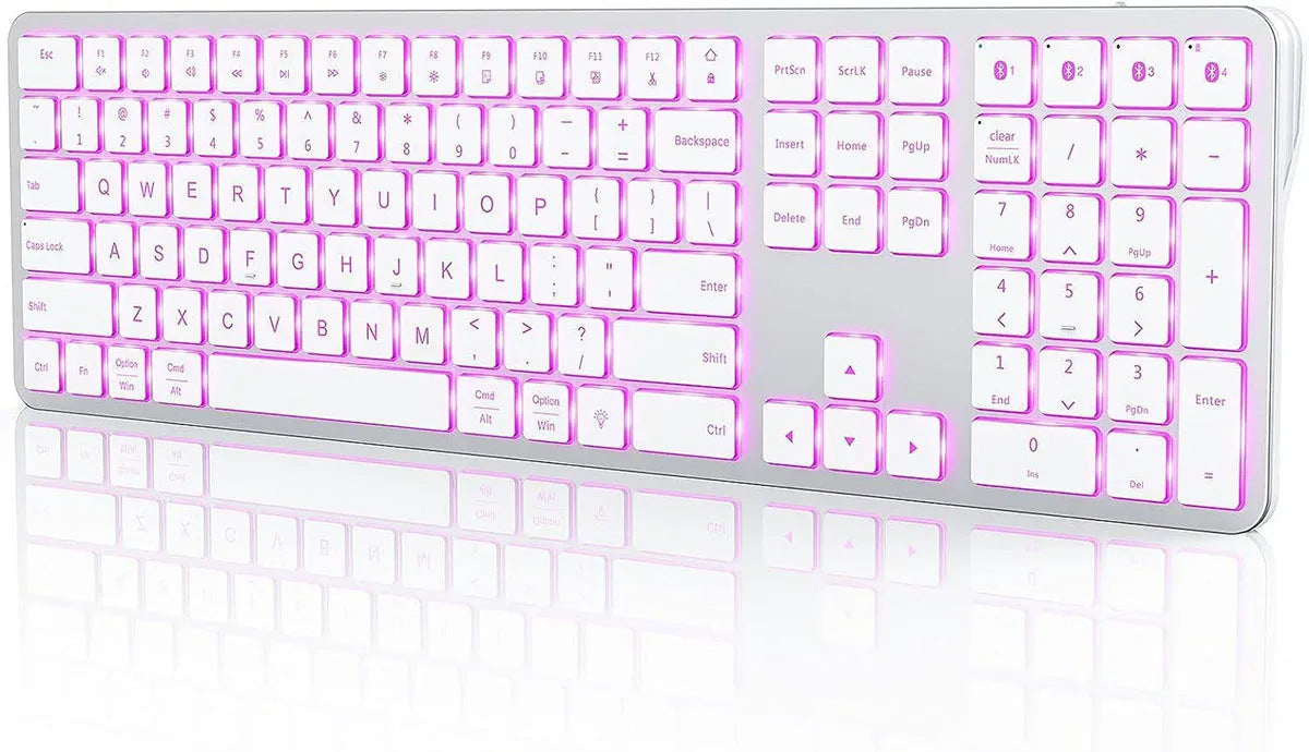 Multi-device Bluetooth Keyboard Backlit Rechargeable Wireless
