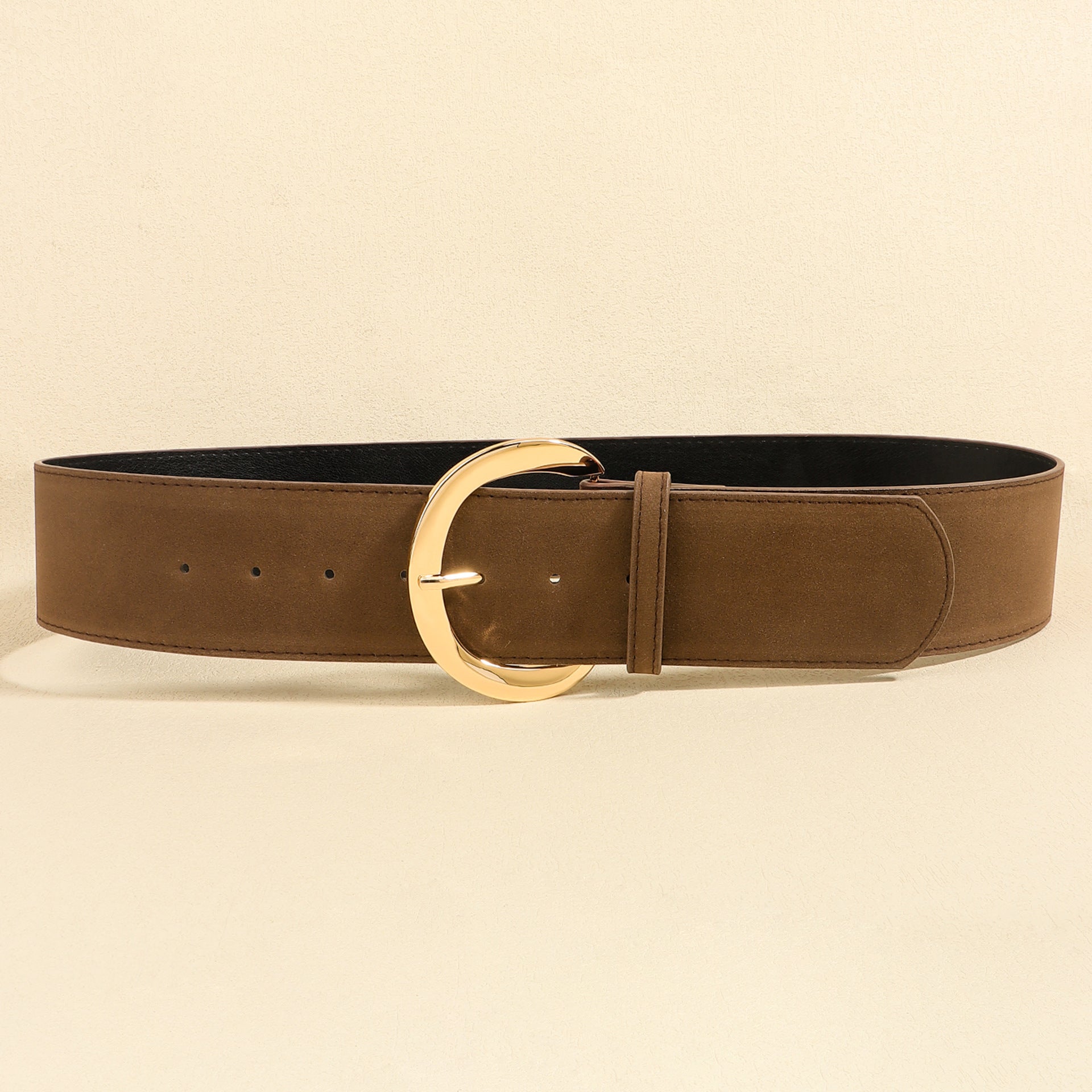 Boucle Ardillon en Métal Polyvalente Rétro Simple Ceinture Large Hommes et Femmes