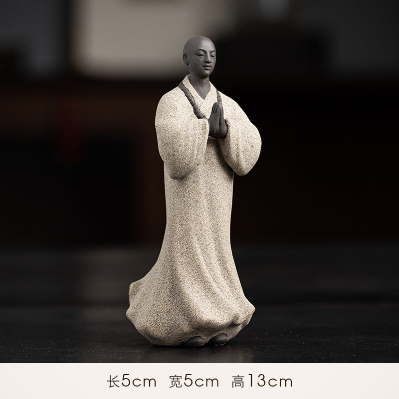 Chinese Style Yixing Clay Small Monk Ornaments Zen Home Decorations