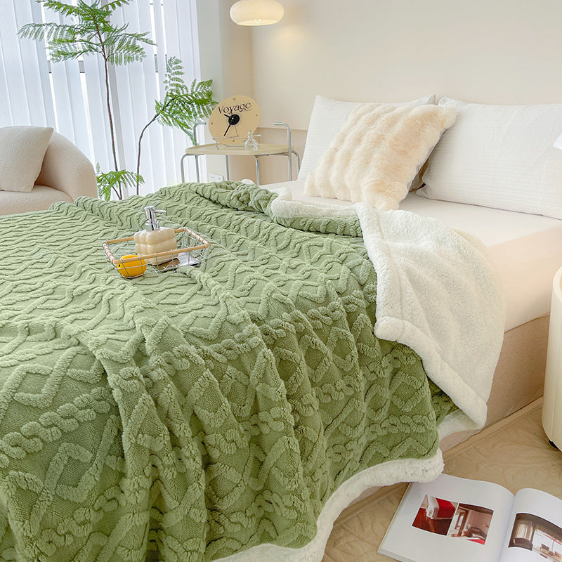 Rhombus Tower Velvet Berber Fleece Blanket