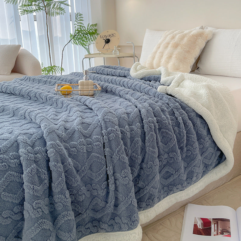 Rhombus Tower Velvet Berber Fleece Blanket
