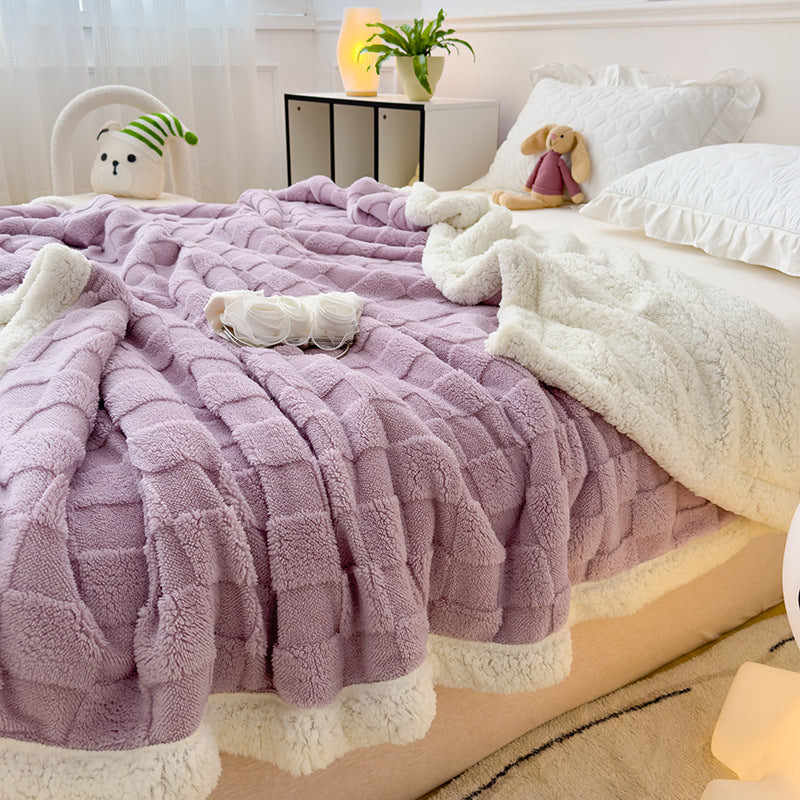 Rhombus Tower Velvet Berber Fleece Blanket