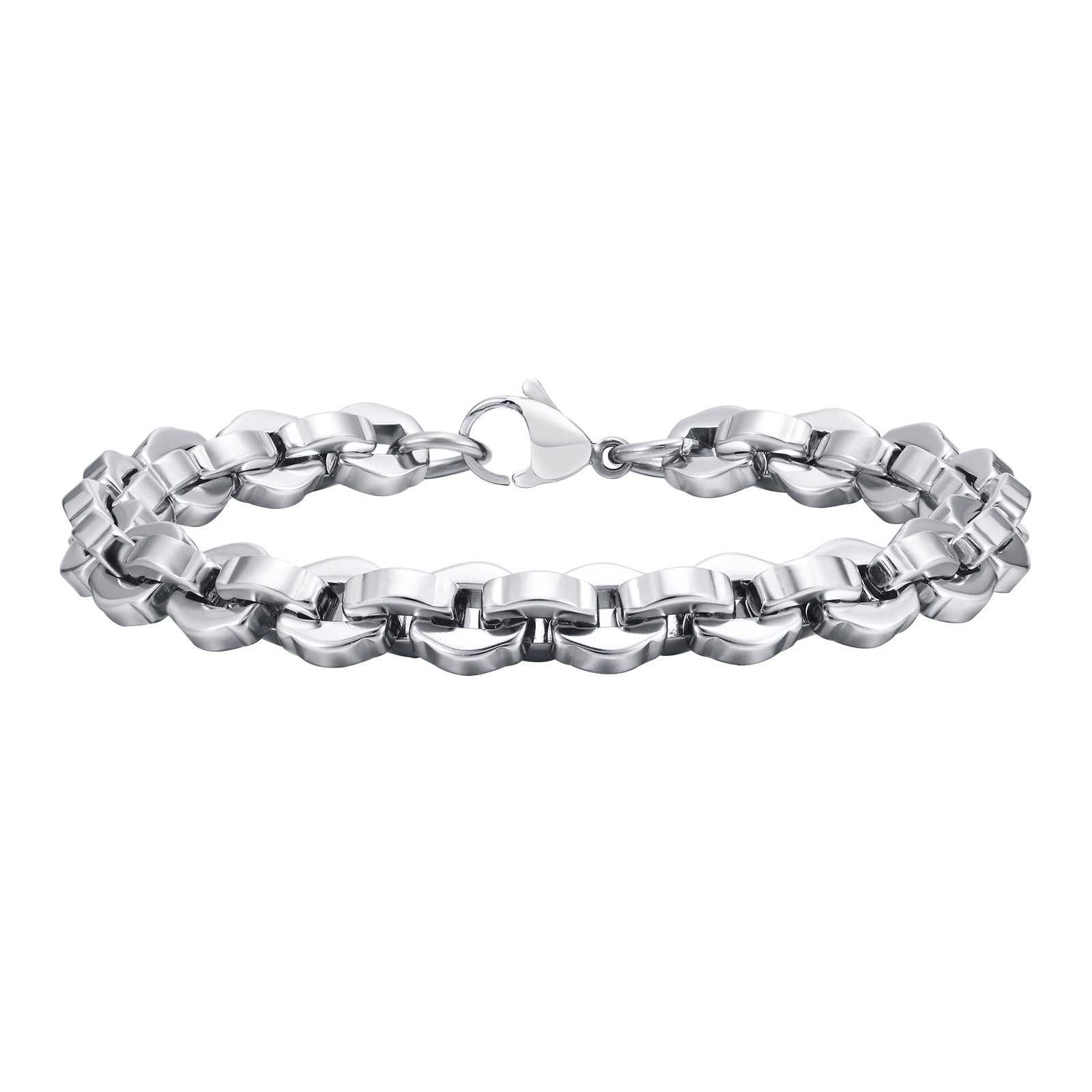 Casual Simple Bracelet Steel Color Men