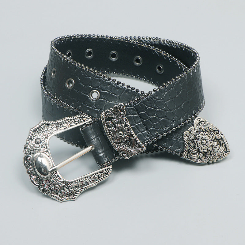 Ceinture Rétro Noire Pour Femme Ceinture Tendance