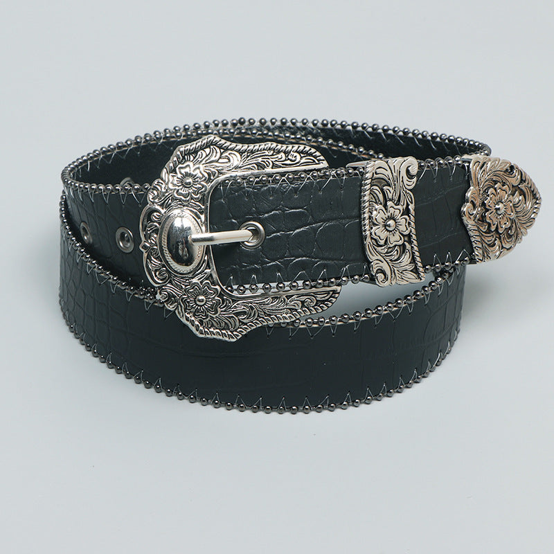 Ceinture Rétro Noire Pour Femme Ceinture Tendance