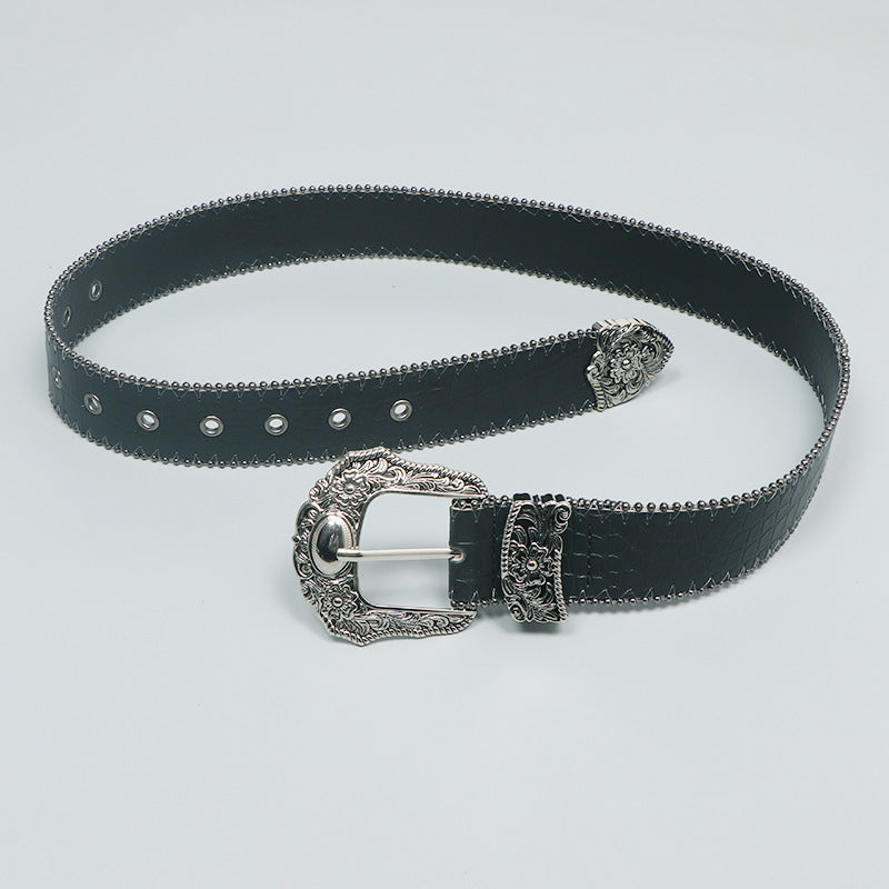 Ceinture Rétro Noire Pour Femme Ceinture Tendance