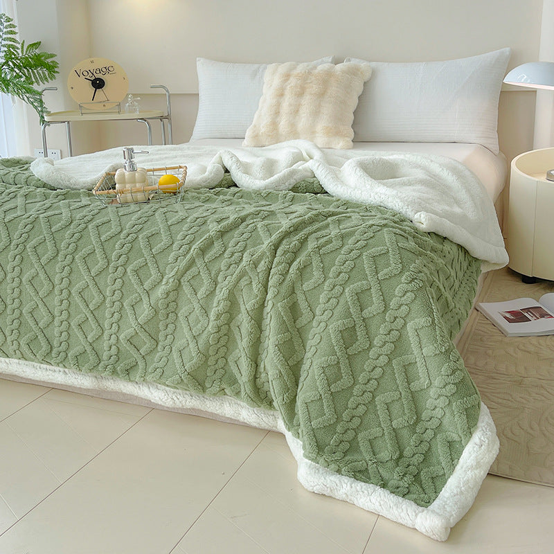 Rhombus Tower Velvet Berber Fleece Blanket