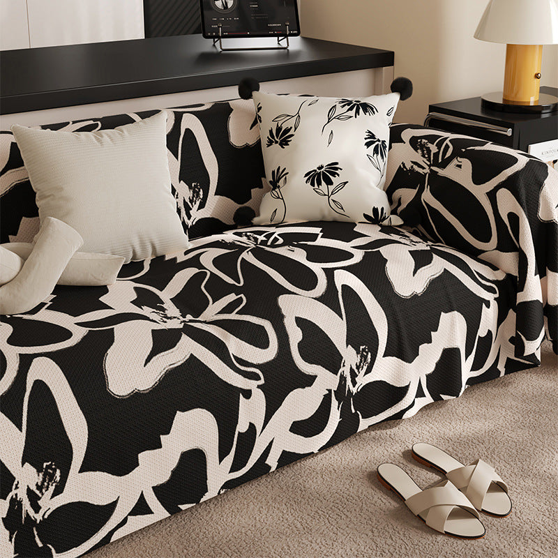 Black Stain-resistant Sofa Living Room Light Luxury Four Seasons Universal Sofa Cushion