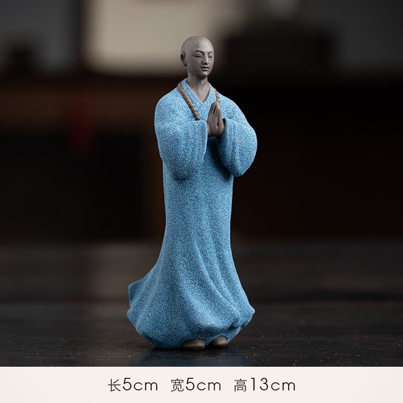 Chinese Style Yixing Clay Small Monk Ornaments Zen Home Decorations