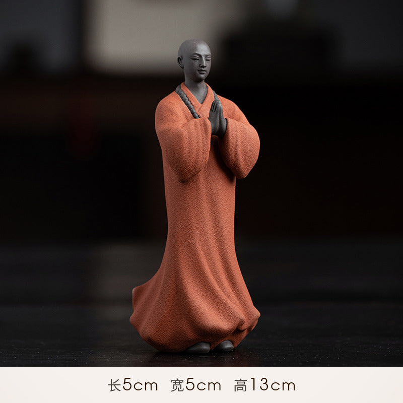 Chinese Style Yixing Clay Small Monk Ornaments Zen Home Decorations