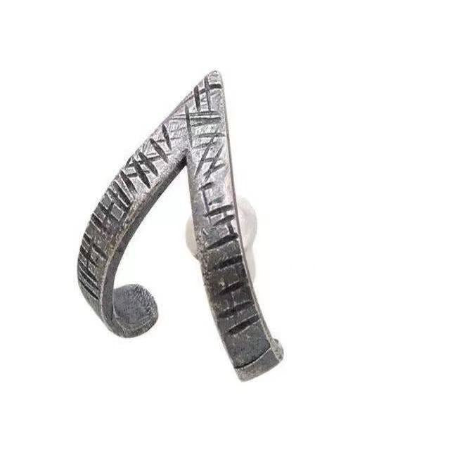 Geometric Triangle Retro Distressed Thai Silver Trendy Hip Hop Style Hip Hop Earrings