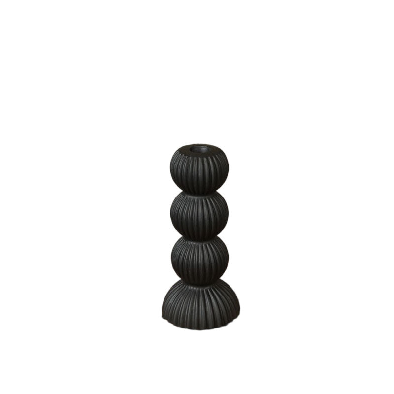 Modern Simple Black And White Ceramic Candlestick Ornaments