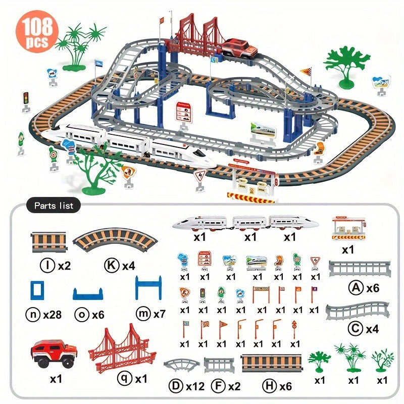 Electric Assembled Rail Car Educational Toys