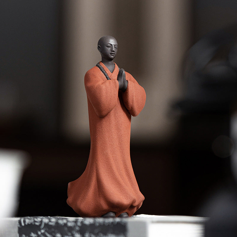 Chinese Style Yixing Clay Small Monk Ornaments Zen Home Decorations