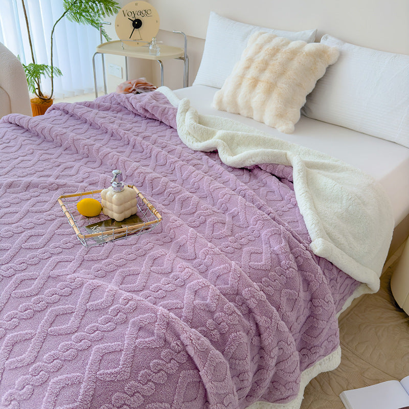 Rhombus Tower Velvet Berber Fleece Blanket