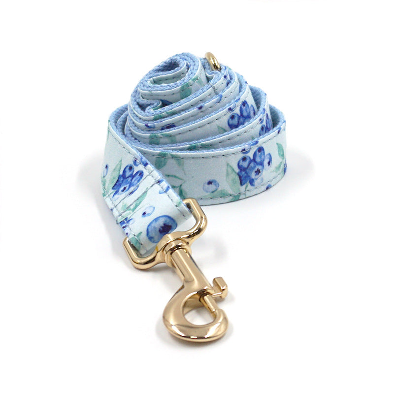 Striped Print Pet Chest And Back Leash Bow Trash Bag Set